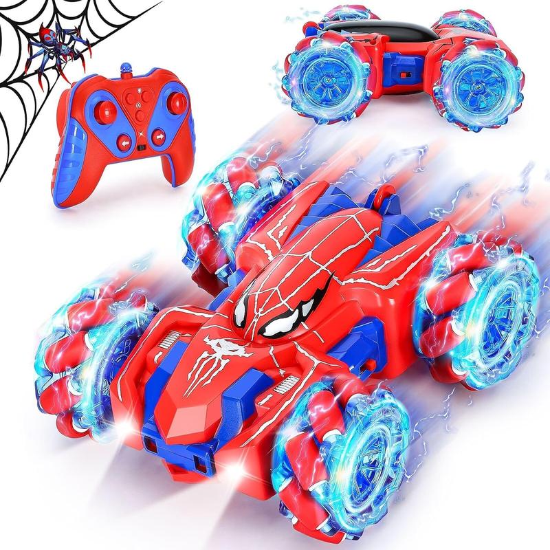 Double-sided Remote Control Car, 1 Box 360° Rotating 4wd Remote Control Drift Car, Cool Light Strip & Headlight, Birthday Gift for Boys & Girls