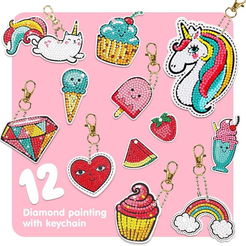 Cartoon Unicorn & Rainbow Pattern DIY Diamond Arts Colorful Painting Kit, 1 Box DIY Decorative Art Craft for Kids, Birthday Gift for Girls