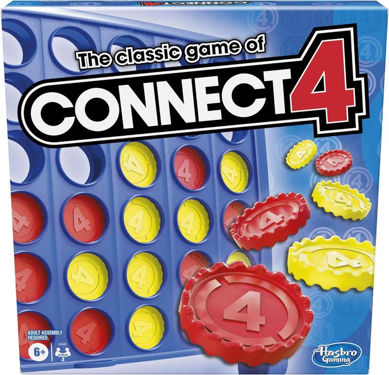 Hasbro Gaming Connect 4 Classic Grid: 4-in-a-Row Strategy Board Game for Kids & Families, 2-Player Fun, Ages 6+