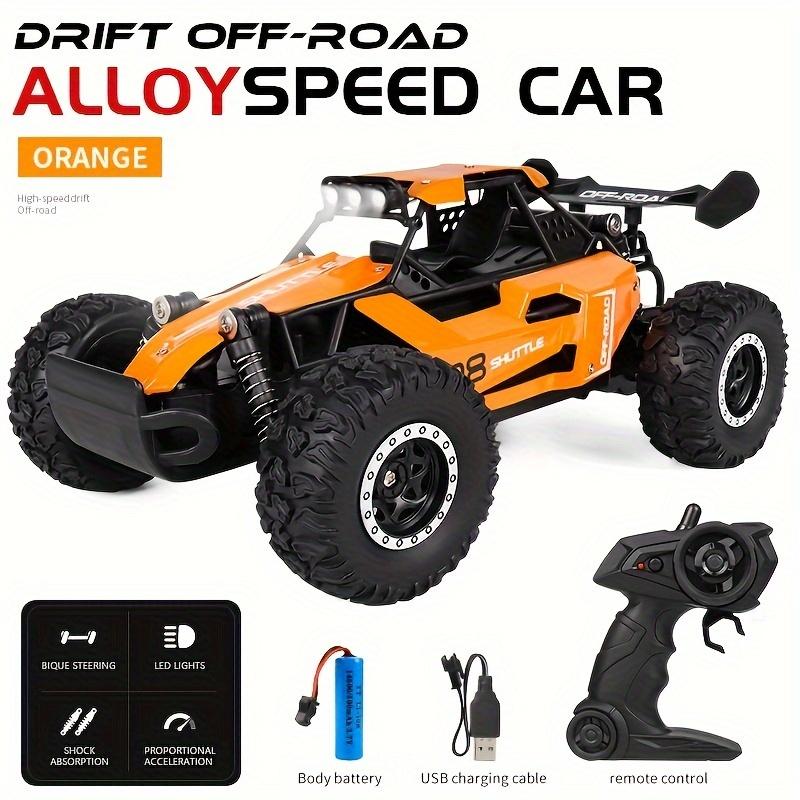 2.4G dual battery alloy remote control car1:16, high speed up to 20 km h remote control car, all-terrain off-road electric toy car