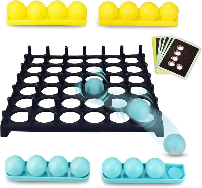 Bounce Ball Party Board Game Table Jumping Ball Toys, Jumping Ball Tabletop Game Family Party Games, Connect Four Board Games for Adults and Kids, 2-4 Palyers Family Party Games