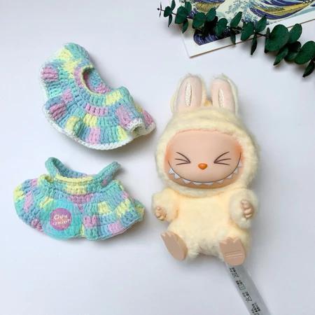 Handmade Wool Outfit Set for Labubu V1, V2 – Cute and Stylish - Doll Accessories - Bag Charm