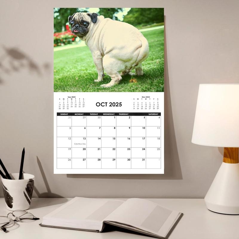 Pooping Pups Funny White Elephant Gifts for Adults -  Pooping Calendar 2025 - Silly Office Gifts Gag Prank for Coworker & Friends