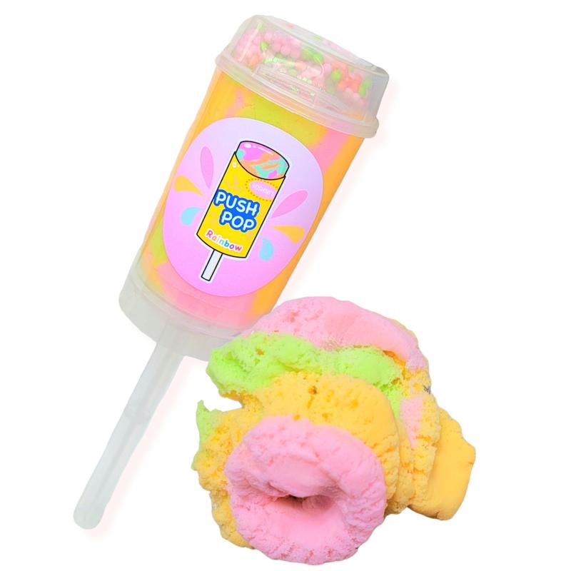 Rainbow Sherbet Push Pop Handmade Cloud Slime