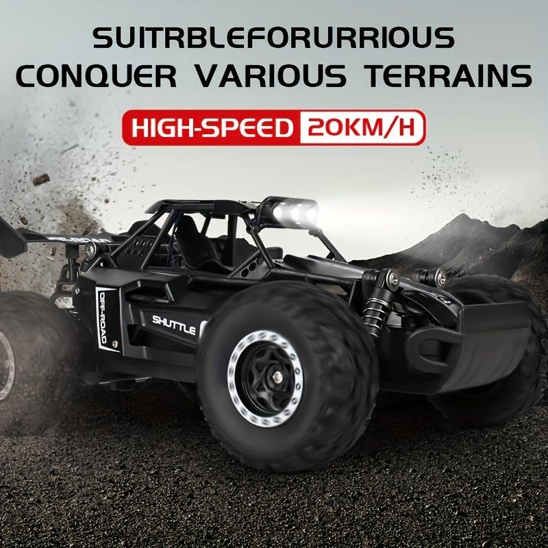 2.4G dual battery alloy remote control car1:16, high speed up to 20 km h remote control car, all-terrain off-road electric toy car