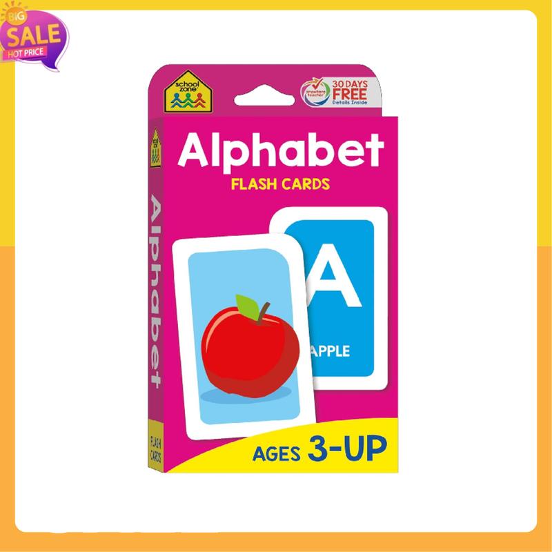 School Zone Alphabet Flash Cards: Learn the ABCs, Preschool & Toddlers, Letters & Phonics, Colorful & Fun Learning, 56 Cards Cards