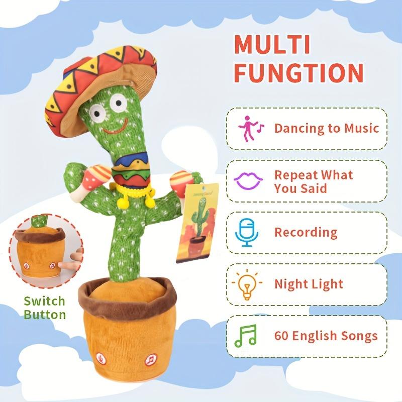 Drum Cactus Plush Toy Can Sing Learn To Talk Electric Plush Toy Doll Decoration Home Decoration Funny Prank Toy Christmas Easter Halloween Gift (without Batteries)