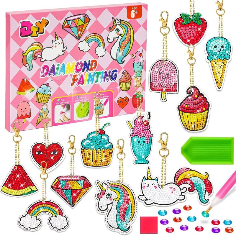 Cartoon Unicorn & Rainbow Pattern DIY Diamond Arts Colorful Painting Kit, 1 Box DIY Decorative Art Craft for Kids, Birthday Gift for Girls