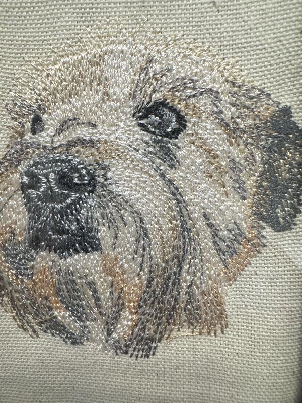 Wheaten Terrier Machine Embroidered and Framed!  Other breeds available!