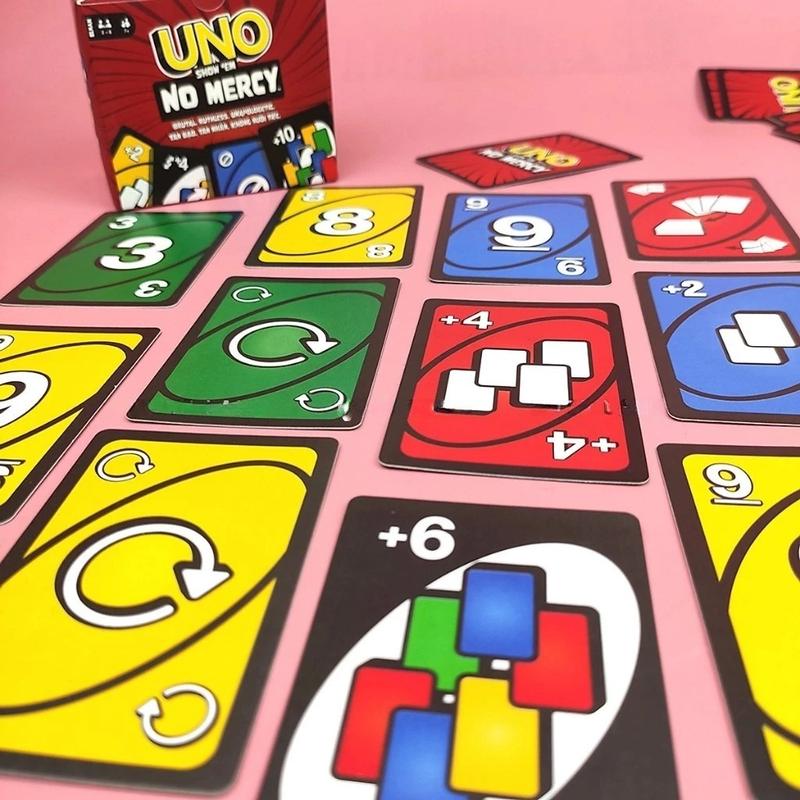 UNO NO MERCY PLUS – 210-Card Ultimate Card Game Upgrade with 165 Basic Cards and 45 Expansion Cards, Perfect for Adults & Kids, Features UNO +100 Challenging Rules, Top Board Game for Family Fun