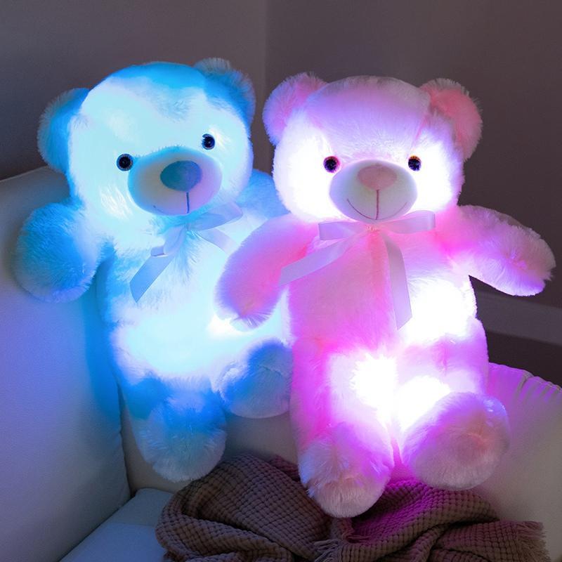 Glowing Bear Plush Toy, 1 Count Soft Bear Stuffed Doll with LED Light, Cute Animals Design Doll for Birthday Gift, Home Decoration