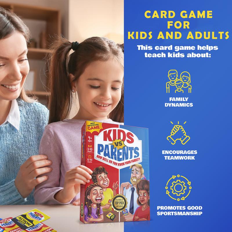 Kids VS Parents - Family Game for Kids 4-12 | Games for Family Game Night | Fun Kids Card Games