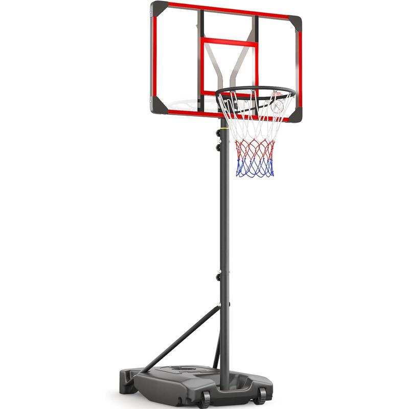 Kids Basketball Hoop Outdoor 4.82-8.53ft Adjustable, Portable Basketball Hoops & Goals for Kids Teenagers Youth in Backyard Driveway Indoor, with Enlarged Base and PC Backboard