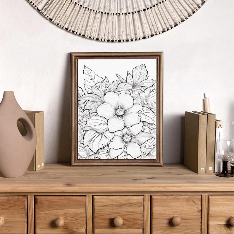 Flower World Theme Coloring Painting, Various Floral Patterns Exquisite Flower Blooming Details Design Lifelike, Christmas and Other Holiday Party Gifts