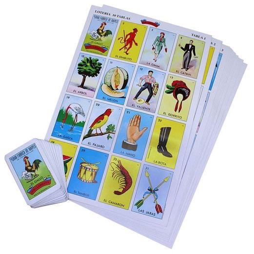 Original Jumbo Loteria Game Set in Spanish, Mexican Loteria for 10 Players table games