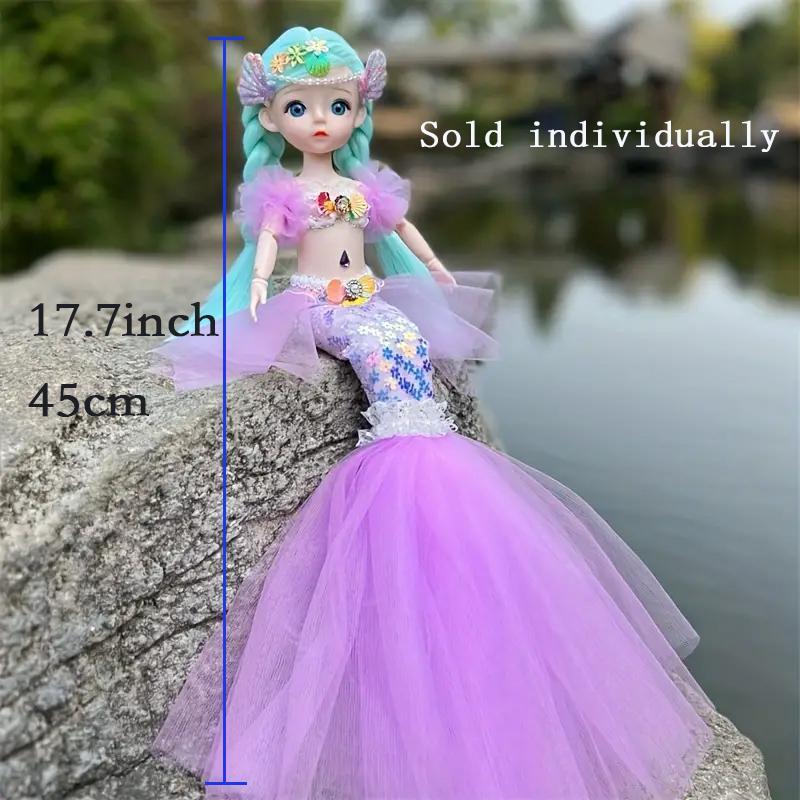 Cute Mermaid Girl Doll, 1 Count Wedding Dress Princess Doll, Mermaid Dolls with Fantasy Hair and Dress, Well-dressed Mermaid Dolls, Christmas Gift