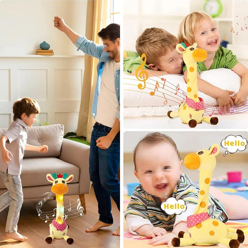 Singing Dancing Plush Toys, Mimicking Talking & Recording Toys, Soft Glowing Stuffed Toy Gift for Girls Boys