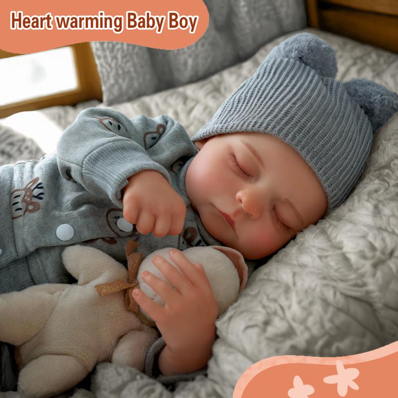 Lifelike Reborn Baby Dolls Boy - 17-Inch Soft Body Realistic-Newborn Full Body Vinyl Anatomically Correct Real Life Baby Dolls with Toy Accessories for Kids Age 3 4 5 6 7 +