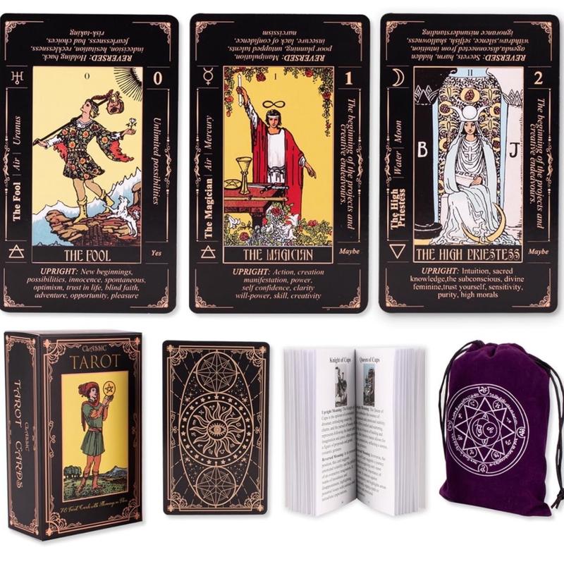 Standard Size Classic Tarot For Beginners with Guidebook & Storage Pouch tarot card Quick-Reference Beginner Classic Tarot