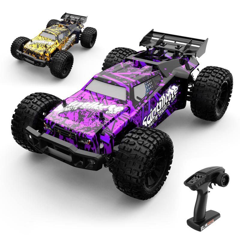 DEERC 206E 1:10 Scale RC Car Brushless Large 60km h RC Monster Truck High Speed with 2.4GHz Control and Cool Headlights