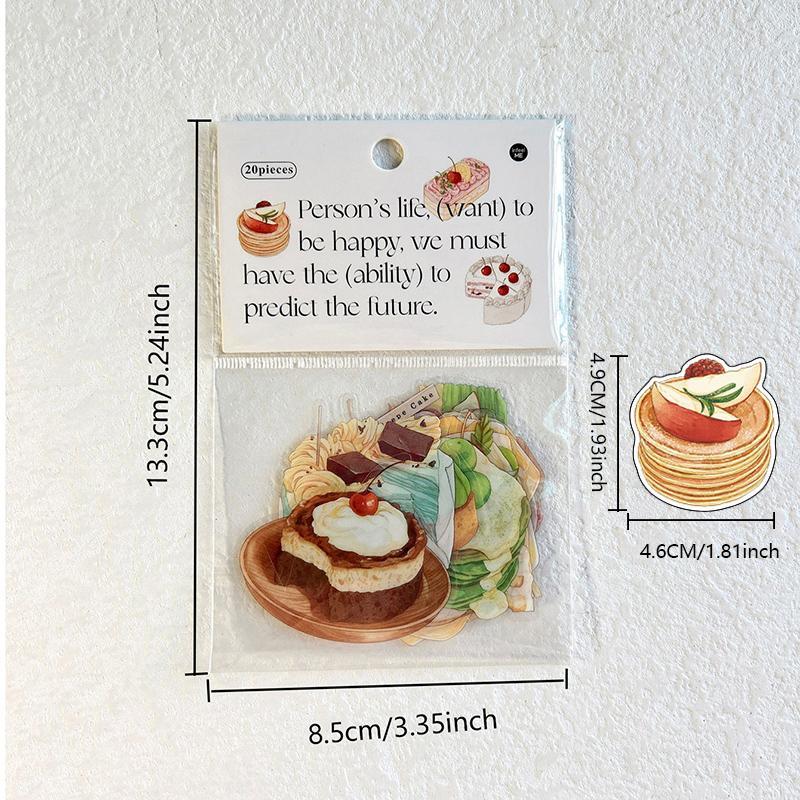 Afternoon Tea Themed Sticker, 20pcs set DIY Decorative Sticker for Scrapbooking & Journal Making