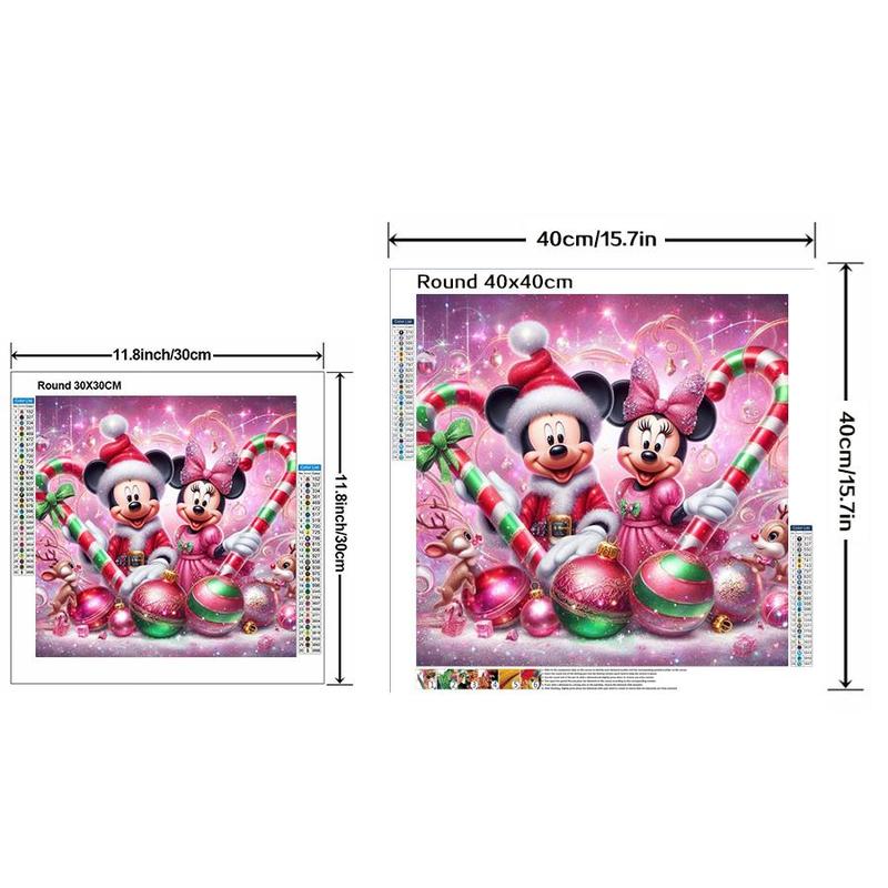 Cartoon Mickey & Minnie Mouse Pattern DIY Diamond Arts Colorful Painting Kit without Frame, DIY Decorative Art Picture, Wall Art Decor for Home