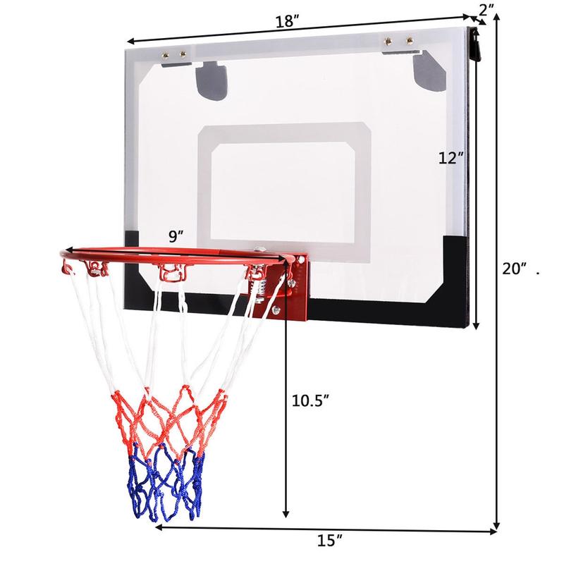 FestivalJoy-Over-The-Door Mini Basketball Hoop Includes Basketball and 2 Nets