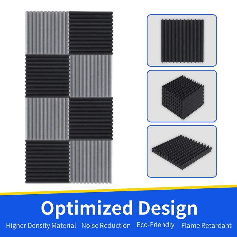 Studio Acoustic Foam Panels, 24pcs set Soundproof Wall Top Sound Absorbing Insulation High-density Noise Canceling Foam Panels, Christmas Gift