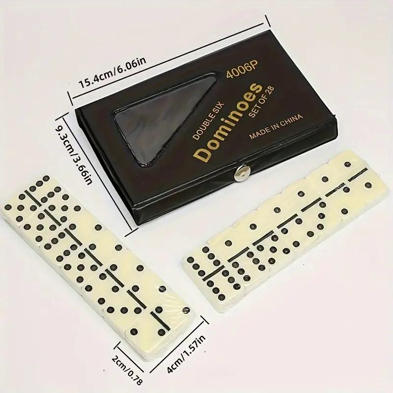 28pcs Classic Dominoes Card Chess, Board Game Toys With PVC Storage Box, Portable Case for Leisure Gifts Entertainment Tourism