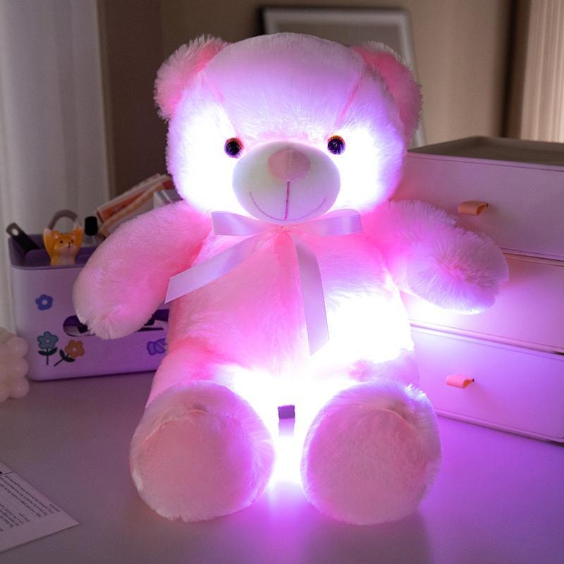 Glowing Bear Plush Toy, 1 Count Soft Bear Stuffed Doll with LED Light, Cute Animals Design Doll for Birthday Gift, Home Decoration