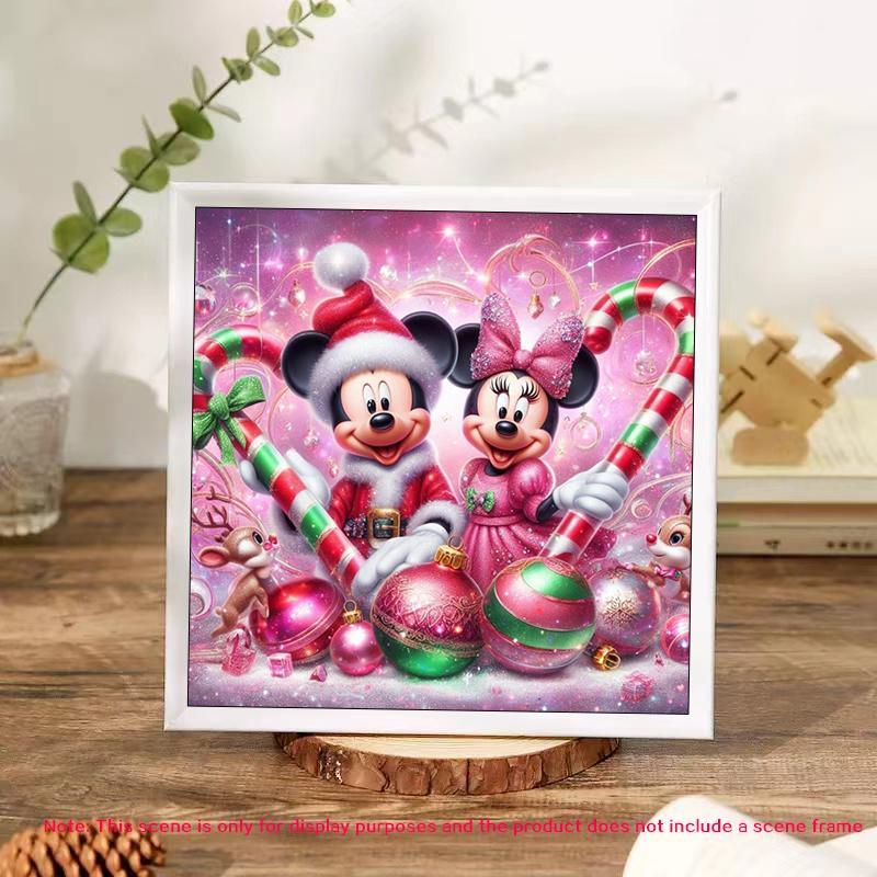 Cartoon Mickey & Minnie Mouse Pattern DIY Diamond Arts Colorful Painting Kit without Frame, DIY Decorative Art Picture, Wall Art Decor for Home