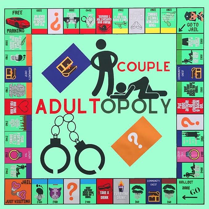 Board Game, Couple Opoly Board Game, Valentines Gifts for Him Her Boyfriend Girlfriend, Birthday Date Night Gifts for Husband Wife,Super Fun Couples Game for Date Night.