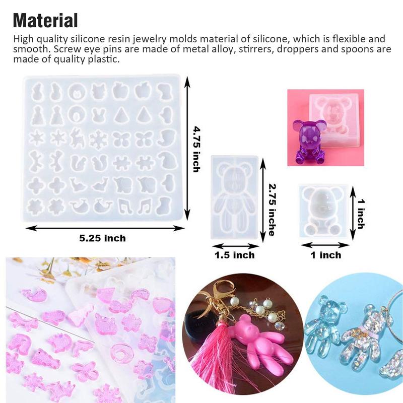 229Pcs Silicone Resin Molds - DIY Jewelry Making Molds Kit,Jewelry Making Tool,DIY Craft Supplies,Epoxy Resin Molds