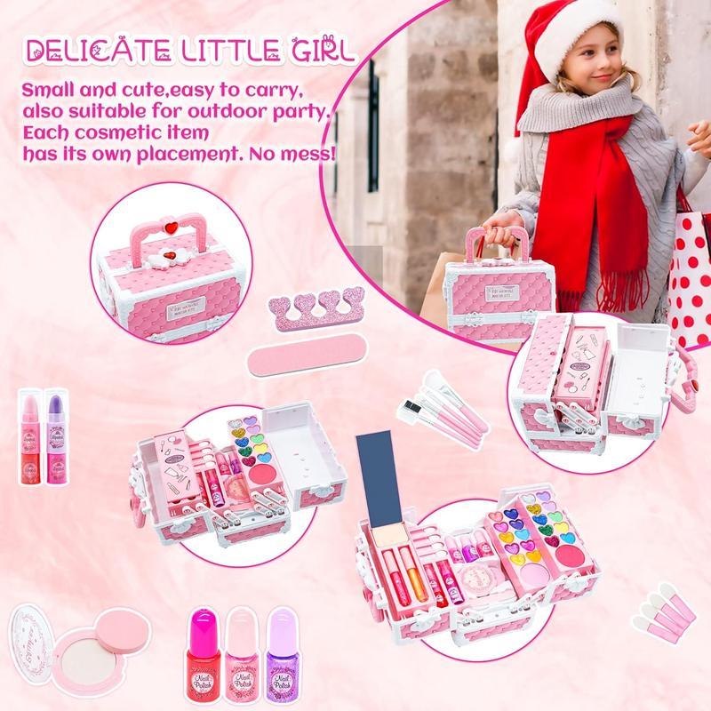 Kids Makeup Kit Girls Toys -  Little Girls Make up Set Safe & Non Toxic Makeup for Toddlers Children Princess, Christmas Birthday Gifts