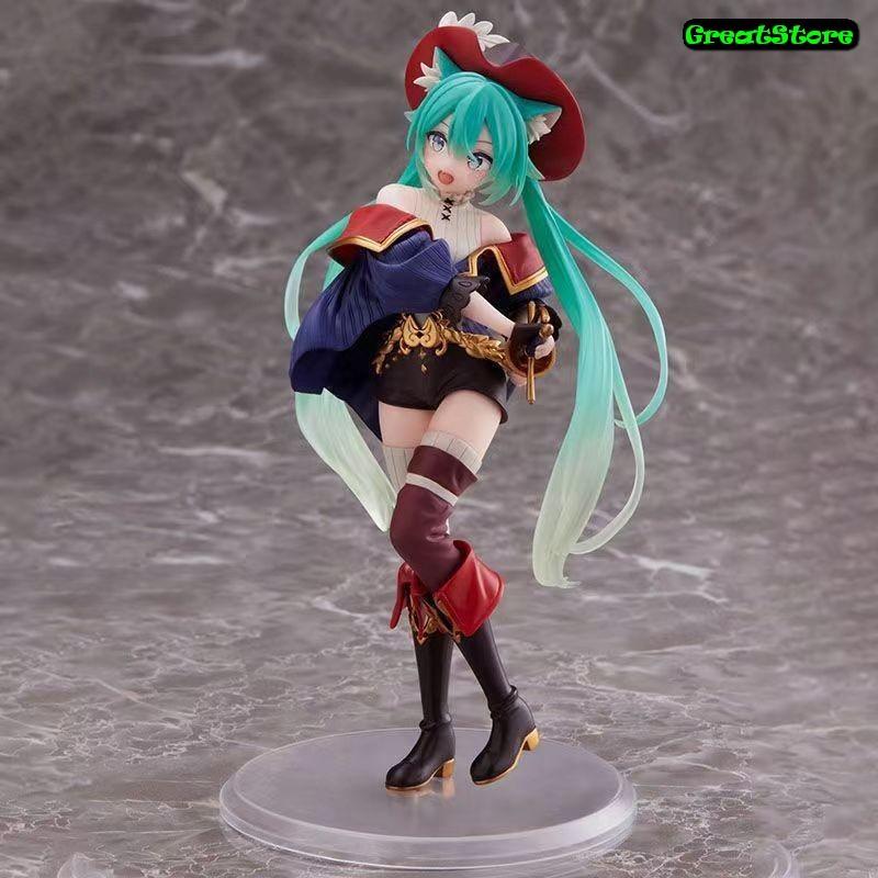 Hatsune Miku Wonderland Figure - Puss in Boots Figure Girl 18 cm, Perfect for Display and Collectors