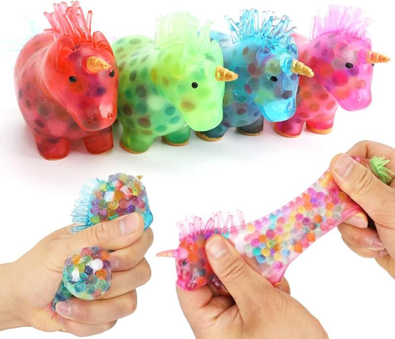 4 Pack Unicorn Stress Balls for Kids – Fun Christmas Stocking Stuffers & Gifts for Boys and Girls