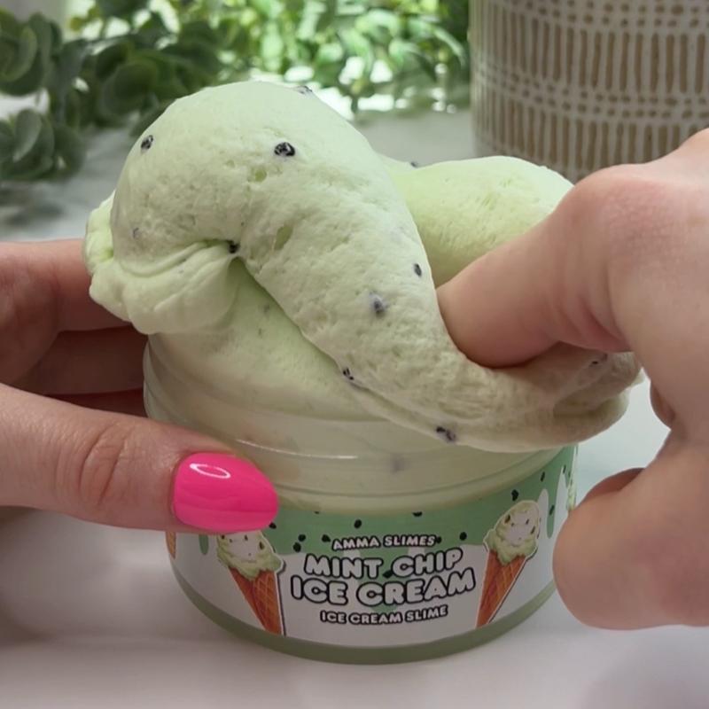 Mint Chip Ice Cream Slime • Satisfying Holdable Texture