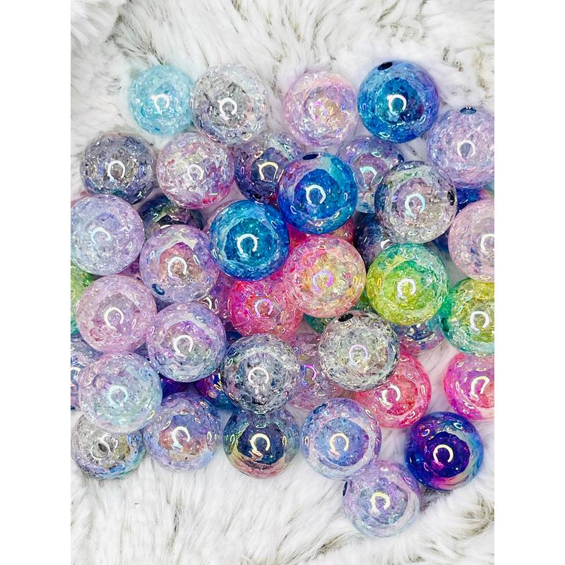 Crystal Ball Acrylic Beads | Crackle Beads | Fancy Beads | Bead Mix | DIY Craft beads jewelry