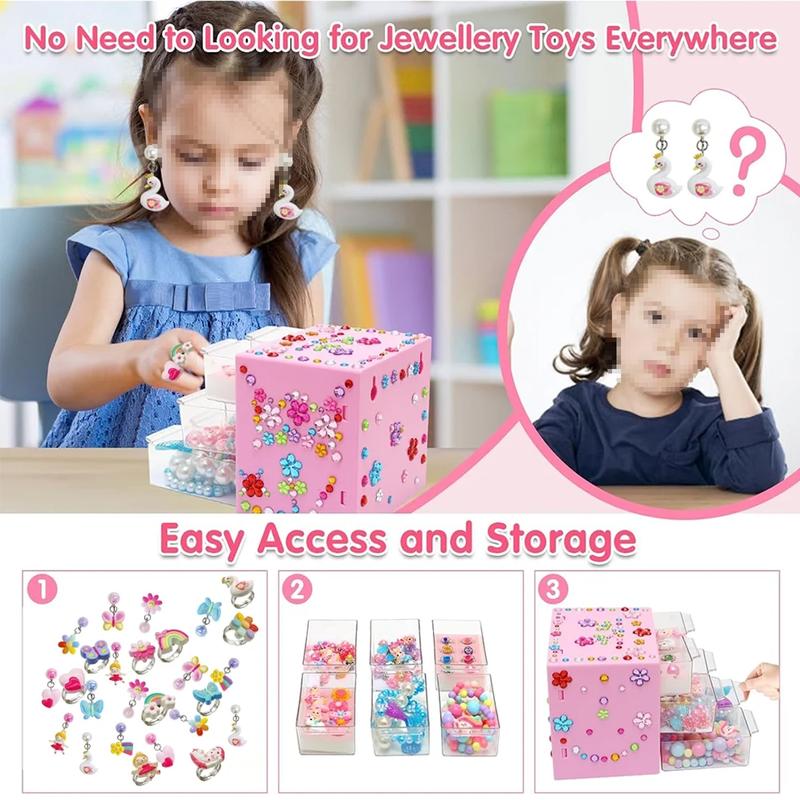 Pretend Play Toy for Little Girl Princess Toys Birthday Gift Christmas Jewelry Toy for Kid Girls Age 4 5 6 7 8 9 10 Years