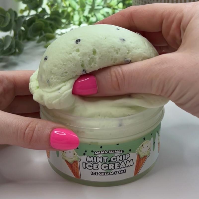 Mint Chip Ice Cream Slime • Satisfying Holdable Texture