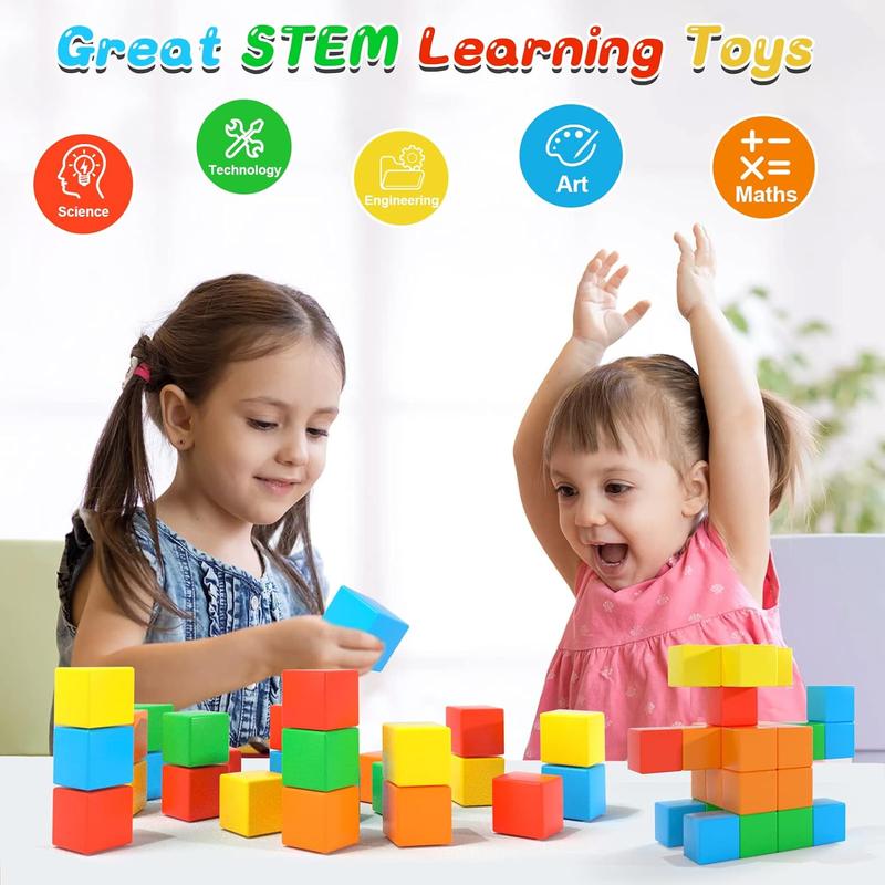 1.41 inch Magnetic Blocks Toddlers Toys for 3 4 5 6 7+ Year Olds Girls Boys Large Magnetic Building Blocks for Kids Age 3-5 STEM Magnetic Cubs Toy for Age 4-8 Children Christmas Birthday Gifts