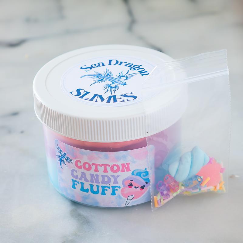 Cotton Candy Slime - Cloud Slime - Sea Dragon Slimes - sensory play, slime therapy, candy slime, fluffy slime, sensory regulation, stress relief