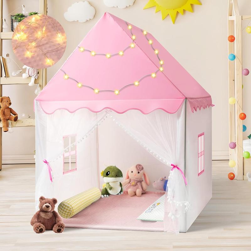 Christmas gift Kid Tent with Star Lights - Large Princess Playhouse for Toddlers | Indoor & Outdoor Toy House Gift for Girls