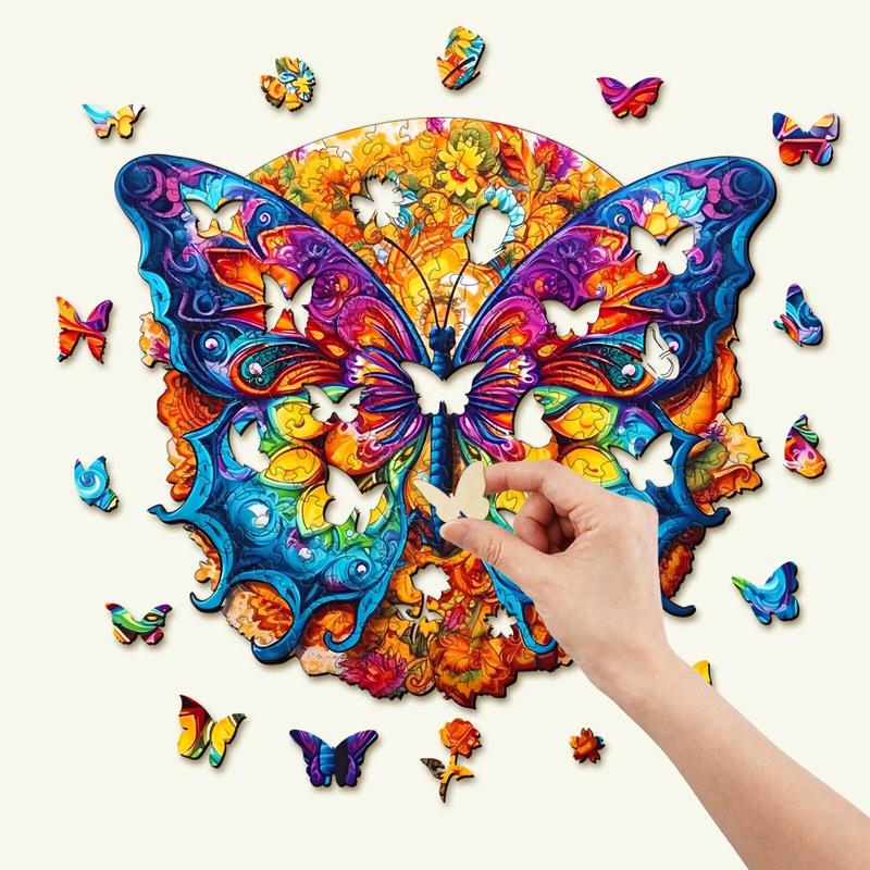 Mandala Butterfly 3 Wooden Jigsaw Puzzle