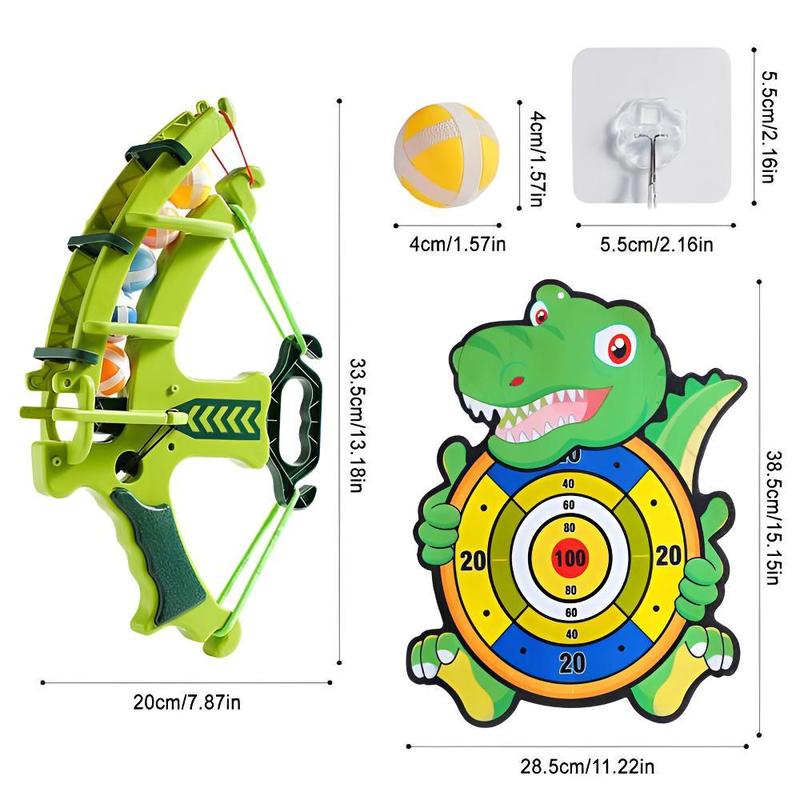 Dinosaur Design Toy Bow and Arrow, Indoor Shooting Game, Throwing Ball Toy, Outdoor Sports Toy for Kids, Birthday Gift for Boys & Girls