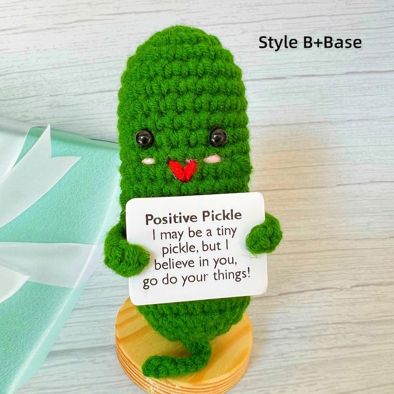 Emotional Support Pickle,Positive Pickle,Big Fan Pickle,Handmade Crochet Pickles,Crochet Pickle,Desk Decor,Christmas Gift