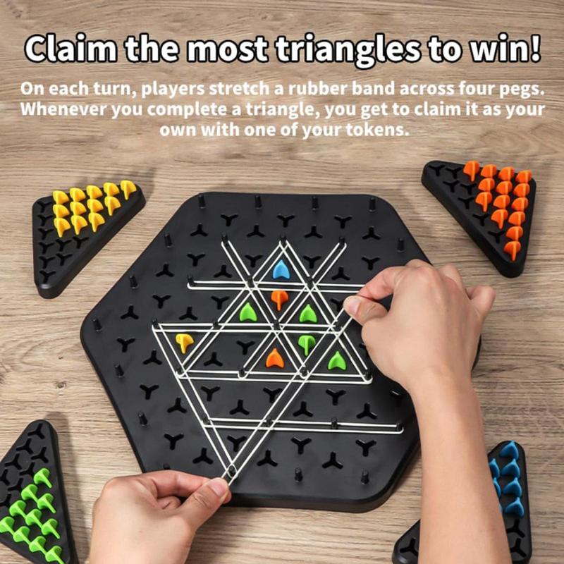 International Chess Game, Colorful Chain Triangle Chess Game, Educational Toy for Kids, Strategy Board Game for Family Game Nights