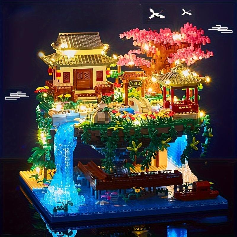 3320pcs Micro Building Blocks Set Chinese Architecture of Peach Blossom, Cherry Blossom Bonsai Tree Building Set, Collectible Models of Classical Famous christmas 2024 ornaments