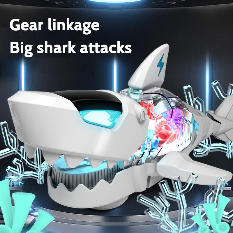 Electric Gear Shark Simulation Light Music Swing Universal Mechanical Shark Sea Animal Electric Toy