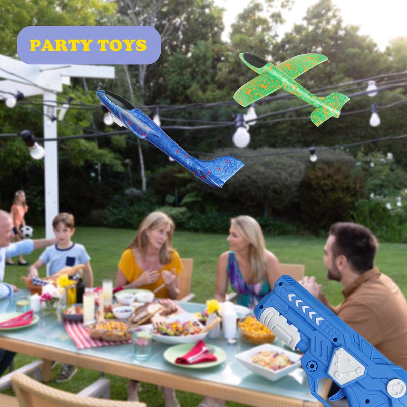 Airplane shooting toys, 1 bubble airplane launcher with 1 airplane, kids outdoor shooting toys, ejection airplane gun mode, suitable for boys and girls, three colors optional